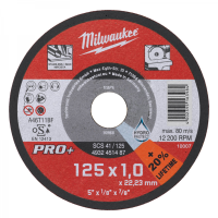 Диск отрезной по металлу MILWAUKEE PRO+ (125х22.2x1 мм)